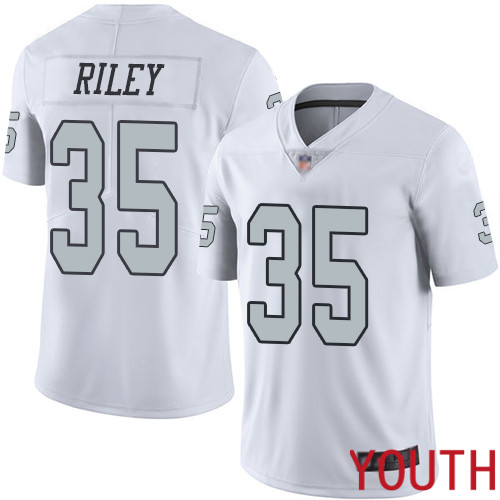 Oakland Raiders Limited White Youth Curtis Riley Jersey NFL Football #35 Rush Vapor Untouchable Jersey->youth nfl jersey->Youth Jersey